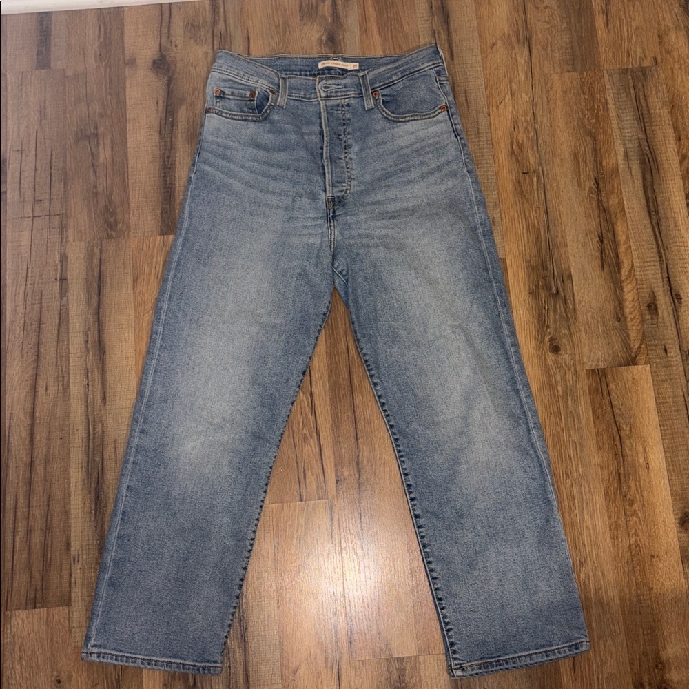 Levi’s Ribcage Straight Ankle Jeans 29x27 Light Wash - Picture 5 of 8